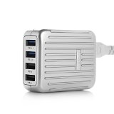 Poweradd TravelMate 21W42A 4-Port Desktop Charger USB Portable Charger for iPhone 6S 6 Plus 5S iPad Air 2 Mini 3 Samsung Galaxy S6 S5 S4 Note 5 4 3 Motorola Sony HTC Nokia Tablet and More
