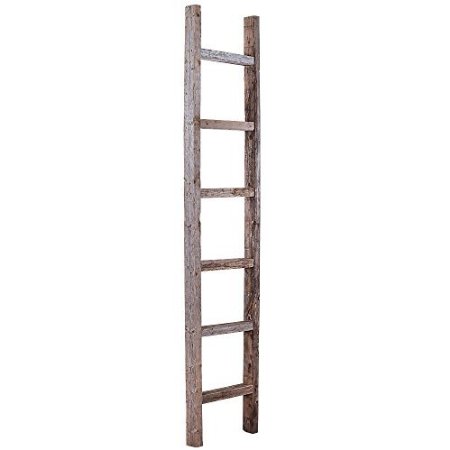 BarnwoodUSA Rustic 6 ft Wooden Ladder - Decorative Reclaimed Wood