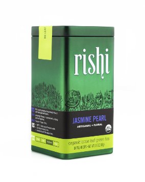 Rishi Tea Organic Jasmine Pearl Loose Leaf Tea 300 Ounces Tin