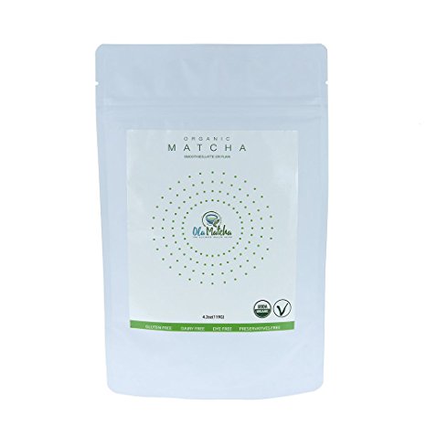 OLA Organic Culinary Matcha Green Tea Powder for Detox, Smoothie, Latte, Baking, Vegan. Rich in Anti-Oxidants,Increases Energy, Focus, Metabolism and Weight Loss. Gluten and Dairy Free 4.2 oz
