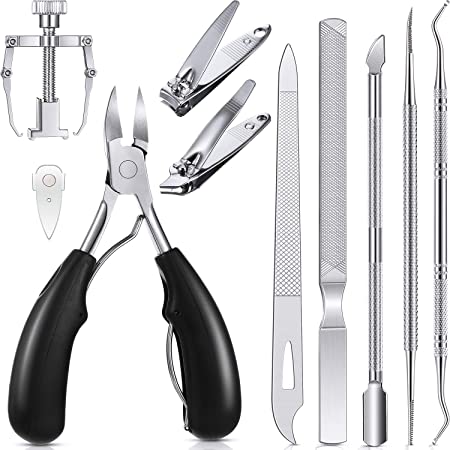 10 Pieces Toenail Clippers Set Nail Clipper Ingrown Toenail Removal Clippers Manicure Pedicure Tool for Ingrown Toenail and Nail Ingrown Toenail Tools Kit