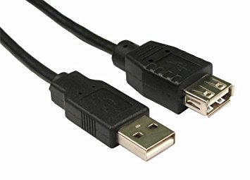 rhinocables short 12cm USB 2.0 A to A EXTENSION Cable Lead Wire BLACK Extender Male Female Socket
