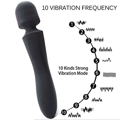 10 Speeds Body Vibrator Dual Motor Cordless Waterproof Super Therapeutic Wand Massager , Automatic Heating With 10x Strong Vibration Modes, For Muscle Aches  Sports Recovery (Black)