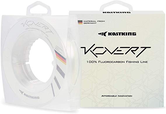 KastKing Kovert Fluorocarbon Fishing Line and Fluorocarbon Leader, Made in Germany, Virtually Invisible Under Water, Shock Resistant, Increased Sensitivity, Sinks Faster Than Mono, 100% Fluorocarbon