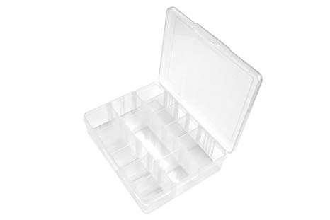 SE 87065DB 14 Compartment Translucent Plastic Storage Container with Adjustable Sections