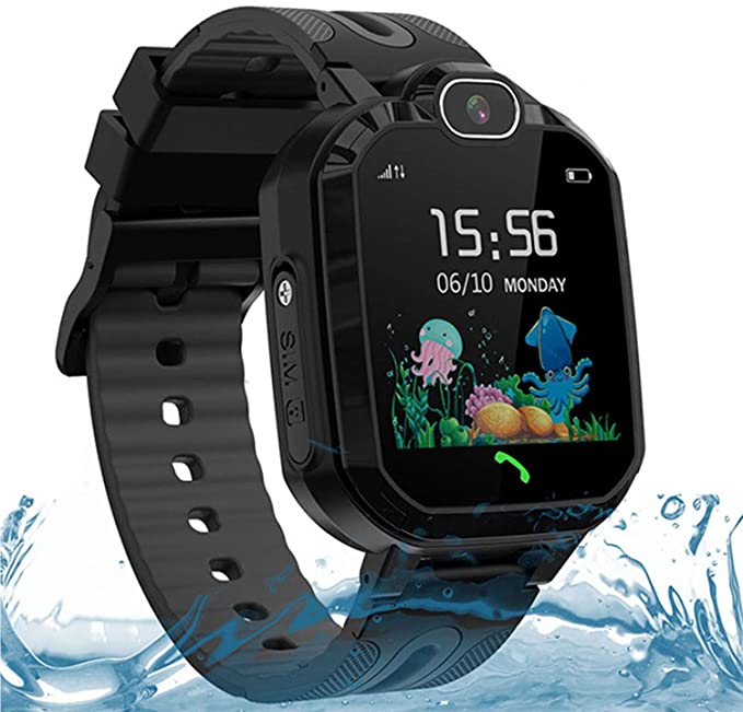 LDB Direct Kids Smartwatches Waterproof GPS/LBS Tracker Smart Watch Gift Birthday Christmas for 3-12 Year Old Boys Girls with SOS Call Two-Way Call Touch Screen Voice Chat Game Flashlight (Black)