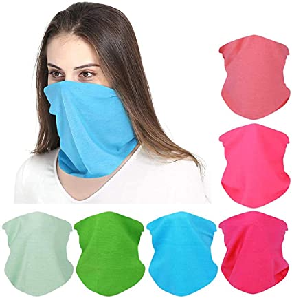 FAYBOX 6pcs Magic Wide Wicking Headbands Outdoor Headwear Bandana Sports Scarf Tube UV Face Mask for Workout Yoga Running Hiking Riding Motorcycling