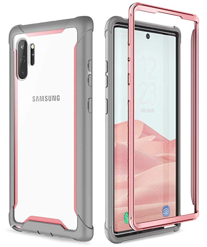 i-Blason Ares Clear Case for Galaxy Note 10 Plus/Note 10 Plus 5G 2019 Release, Dual Layer Rugged Clear Bumper Case Without Built-in Screen Protector (Pink)