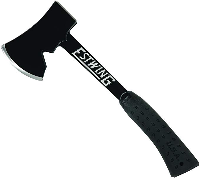 Estwing Camper's Axe - 14" Hatchet Forged Steel Construction & Shock Reduction Grip - EB-25A