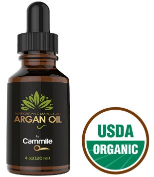 Argan Oil for Hair Face Nails and Skin Care - Certified Organic - 4 Oz - 100  Pure Moroccan Oil - Treatment for Silky and Shiny Hair and Soft Skin - Best 100 Money Back Guarantee