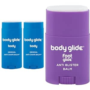 BodyGlide Original Anti Chafing Stick Balm 2.5oz-2pack: chafing cream in stick & Foot Glide Anti Blister Balm | blister prevention for heels, shoes, cleats, boots, socks