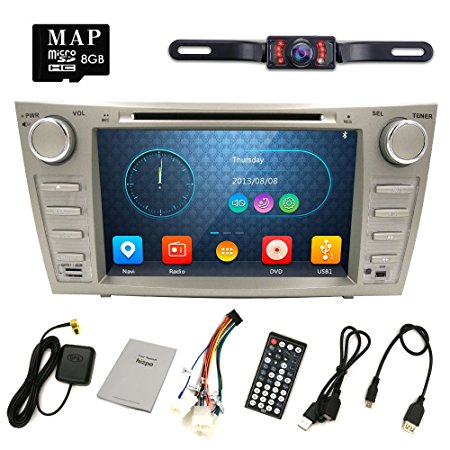 Hizpo Rear Camera Included For TOYOTA Camry 2007 2008 2009 2010 2011 8 inch Indash CAR DVD Player GPS Navigation Navi iPod Bluetooth HD Touchscreen Radio RDS FM Free US GPS Map Card