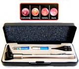 HARD CASE-Third Generation Dr Mom Slimline Stainless LED Pocket Otoscope now includes True View Full Spectrum LED and Pocket Clip