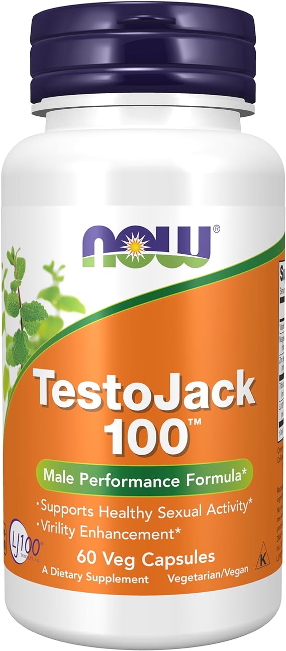 NOW Supplements, TestoJack™ 100 with LJ100®, a potent standardized extract of Tongkat Ali (Eurycoma longifolia), Tribulus and ZMA®, 60 Veg Capsules