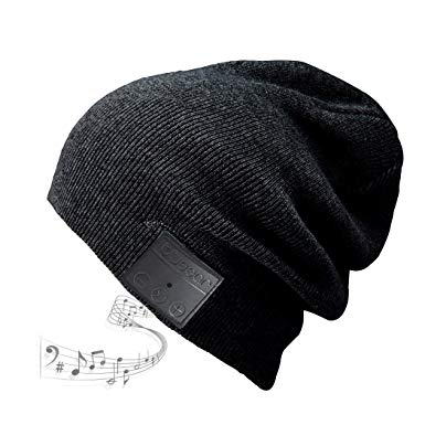 Blue ear® Bluetooth Wireless Music Knitted Beanie With Stereo Speaker And MIC V4.1 Version Up to 8 Hours Long Playing Time(H09 Black)