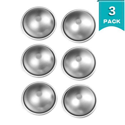 Caydo Set of 3 Metal DIY Bath Bomb Mold 6.5 cm for Crafting Your Own Fizzles