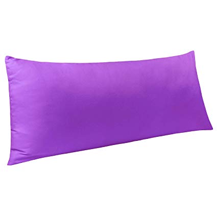 NTBAY Body Pillow Cover, Pillowcases, 100% Brushed Microfiber, Soft and Cozy, Envelope Closure, for Adults Pregnant Women, 20" x 54", Purple