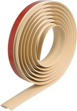 uxcell Floor Edging Trim Strip Self Adhesive, Carpet to Tile Transition Strip Edging Trim Strip for Laminate Doorway Edge Height Less Than 5mm/0.2", Beige 9.84ft