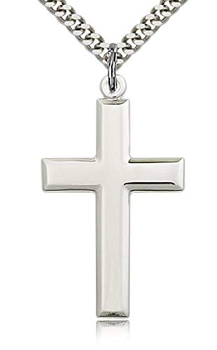 Heartland Classic High Polish Cross Sterling Silver Pendant for Men   Best Quality USA Made