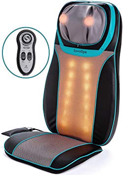 Shiatsu Back & Neck Seat Cushion Massager Chair - Massage Pad with Soothing Heat Function, Rolling, Kneading & Vibration - Full Back & Shoulder Deep Tissue to Relieve Muscle Pain - for Home & Office