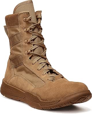 Belleville Men’s TR501 8 Inch AMRAP Athletic Training and Tactical Boots for Men - Army/Air Force OCP ACU Coyote Brown Cattlehide Leather with PT Traction Rubber Outsole