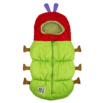 Eric Carle 2 in 1 Stroller and Infant Carrier Bag, Bunting Bag, Polyester, Hungry Caterpillar, Green, Red, Brown and Purple