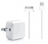 10 FT USB Sync Cable Power Cord  10W Wall Charger for Apple iPad123 iPhone White