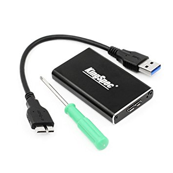 KingSpec mSATA SSD Enclosure USB 3.0 5Gbps UASP mSATA USB External Solid State Drive Case for 850 MX200 1tb 2tb Max
