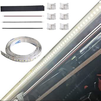 FYSETC K1-Max 3D Printer Accessories - Upgrade Led Strip Light Kit Replacement: Easy Installation 24V 1.3m Bright Cold White LED Lighting Bar Width 10mm with Adhesive Backing can be Freely Cut