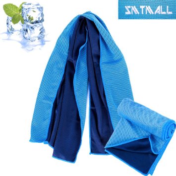 Travel Sports Towel Cooling Towels with Mesh for Gym, Golf, Camping SMTMALL (Blue,40" x 12")