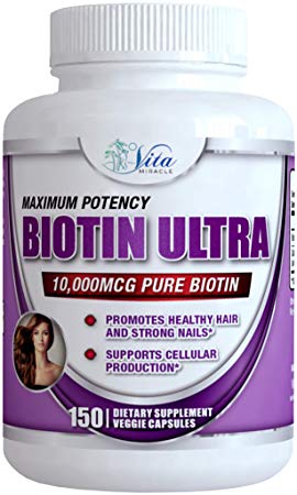Best Biotin 10000mcg High Potency - The #1 Biotin for Hair Growth Beautiful Skin and Stronger Healthier Nails. The Right Hair Skin and Nails Vitamins Make All The Difference in The World