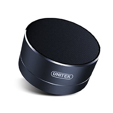 UNITEK Aluminium Wireless Stereo Portable Bluetooth Speaker with Handsfree Speakerphone Built-in Micro SD TF card slot Space Gray