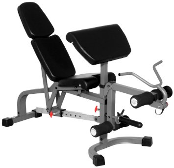 XMark FID Flat Incline Decline Weight Bench with Leg Extension and Preacher Curl XM-4419 Gray or White