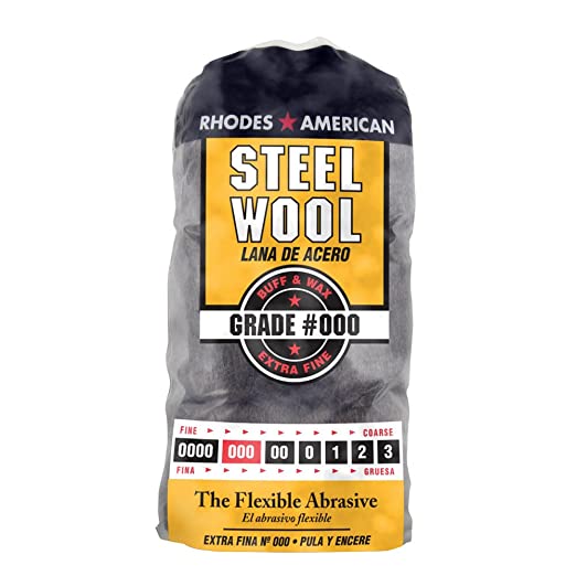 Steel Wool, 12 pad, Extra Fine Grade #000, Rhodes American, Buff and Wax Steel Wool