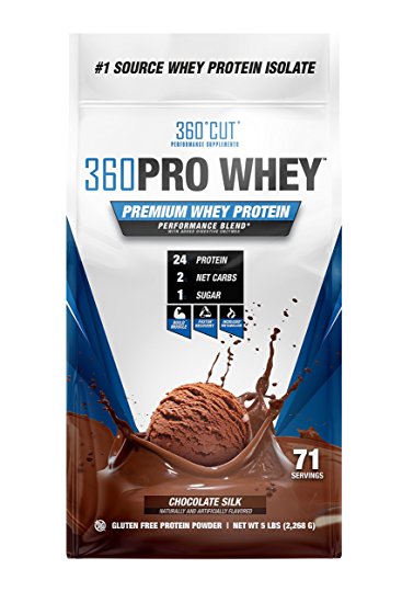 360CUT PRO Whey – Pure Whey Protein Isolate Protein Powder to Boost Metabolism, Build Lean Muscle Mass, Enhance Recovery – Gluten Free, Easy to Digest Whey Protein Powder – Chocolate Silk 71 Servings