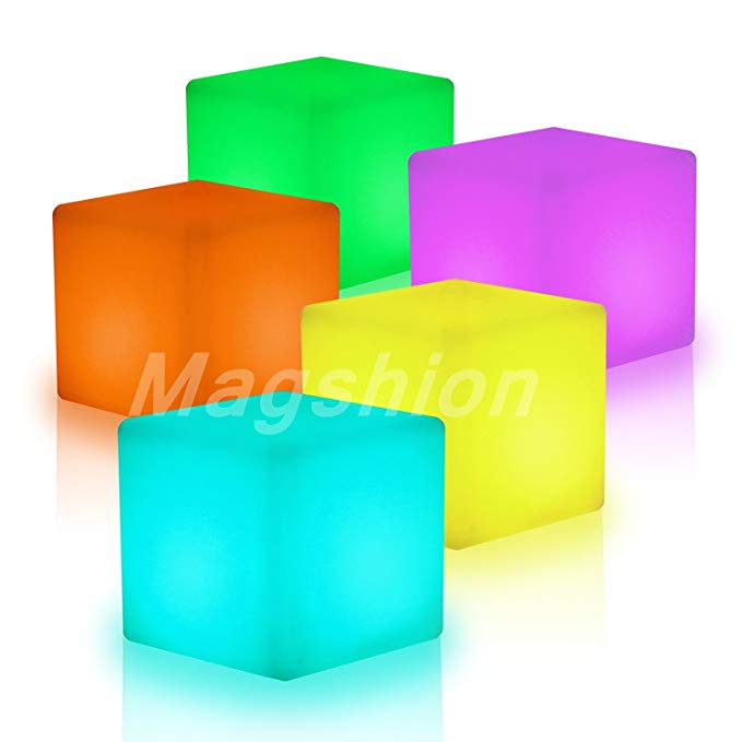 Magshion*16" Cube LED Color Light Stool Outdoor Indoor Home Decor Tables Chair Seat