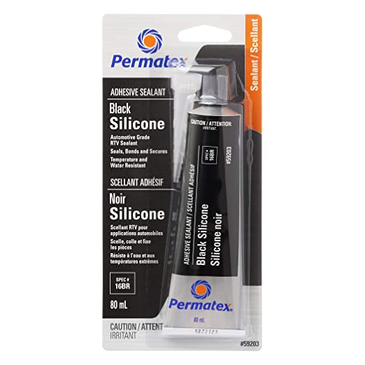 Permatex 59203 Black RTV Silicone Adhesive Sealant 16BR, 80ml