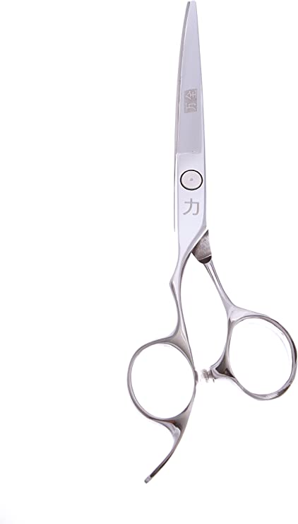 ShearsDirect Japanese 6.0" 440C True Left Handed Curved Shear with Ergonomic Offset Handle