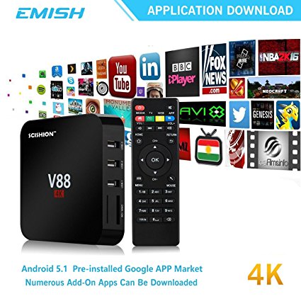 4K Android Tv Box, 1080P Smart Multimedia Player, Internet Streaming Media Player Rockchip 3229 Quad Core EMMC 8GB, Game Player Fully Unlocked, Black
