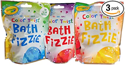 Crayola Color Twist Bath Fizzies Bundle Includes Red, Yellow, Blue or Green Fizzie