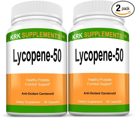 2 Bottles Lycopene 50mg 180 Total Capsules KRK Supplements