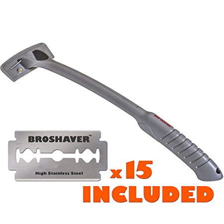 NEW! BRO SHAVER BACK HAIR SHAVER uses Refillable Standard Double Edge Safety Razor Blades Replaceable for Pennies, DIY, Stainless Steel Bolts