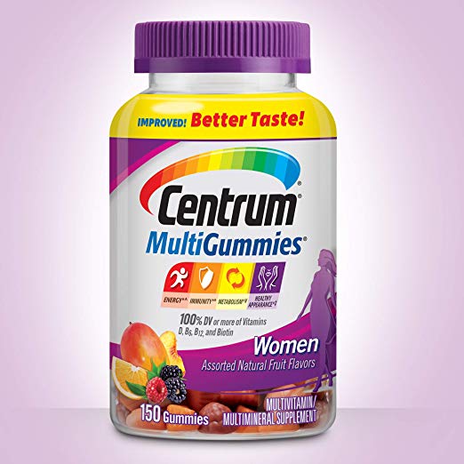 Centrum MultiGummies Women (150 Count) Improved! Better Taste! Gluten-Free Multivitamin/ Multimineral Supplement Gummies