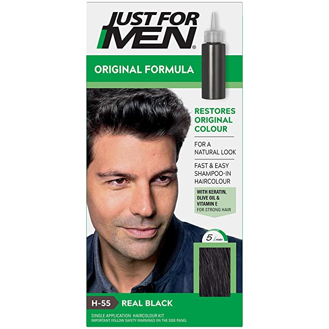 Real Black : Just For Men Hair Colour Original Formula Real Black H55