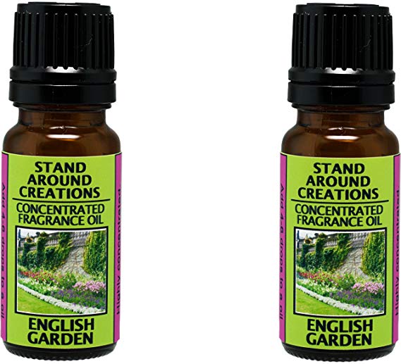 Set of 2 - Concentrated Fragrance Oil - English Garden - Notes of lily, lilac, rose & hyacinth. Made w/natural essential oils. (.33 fl.oz.)