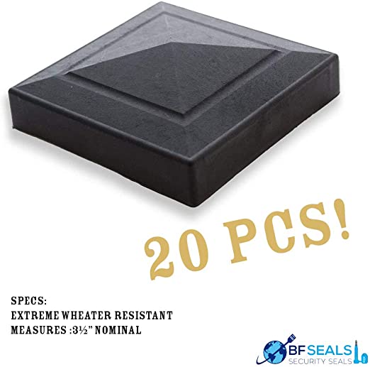 Plastic Post Cap, 3½” x 3½” inches, Black Color, 20 Pieces. Extreme Weather Resistant. Made in USA
