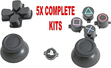 5X KIT LOT New Version CUH-ZCT2 OEM Original Sony PS4 Controller Button Kit Repair Mod Thumbsticks, Dpad, PS Button, Square/Triange/Circle/X Playstation 4 Dualshock 4
