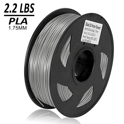 Dikale PLA 3D Printer Filament - 1KG(335m/1099ft) 1.75mm, Dimensional Accuracy  /- 0.02 mm, 1KG Spool 1.75 mm, Gray