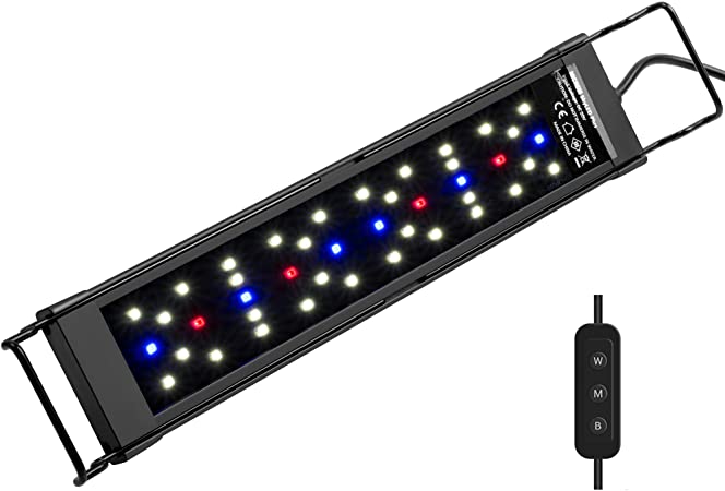 NICREW SkyLED Plus Aquarium Light for Planted Tanks, Full Spectrum Freshwater Fish Tank Light, Light Brightness and Spectrum Adjustable with External Controller, 12-18 Inches, 11 Watts