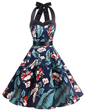 DRESSTELLS Vintage 1950s Rockabilly Polka Dots Audrey Dress Retro Cocktail Dress